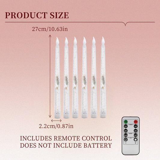 Diamond‑Textured Clear Pillar Candle, String Lights Remote Flame Tip