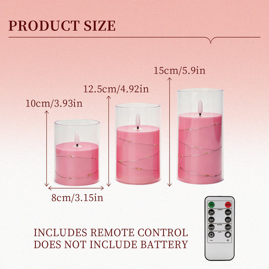 3pcs Plastic 75 flat-mouth pink cup LED bulb string remote control model