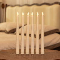 Beige Taper Pillar Candle with Remote Flame Tip