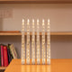 Diamond‑Textured Clear Pillar Candle, String Lights Remote Flame Tip