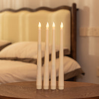 Beige Taper Pillar Candle with Remote Flame Tip