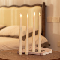 Beige Taper Pillar Candle with Remote Flame Tip