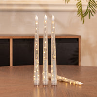 Clear Taper Pillar LED Candle, String Lights Remote Flame Tip