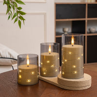 Plastic 75 flat-bottomed cup, wax-gray bullet-shaped lamp string, remote control model