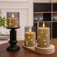 Plastic 75 flat-bottomed cup, wax-gray bullet-shaped lamp string, remote control model