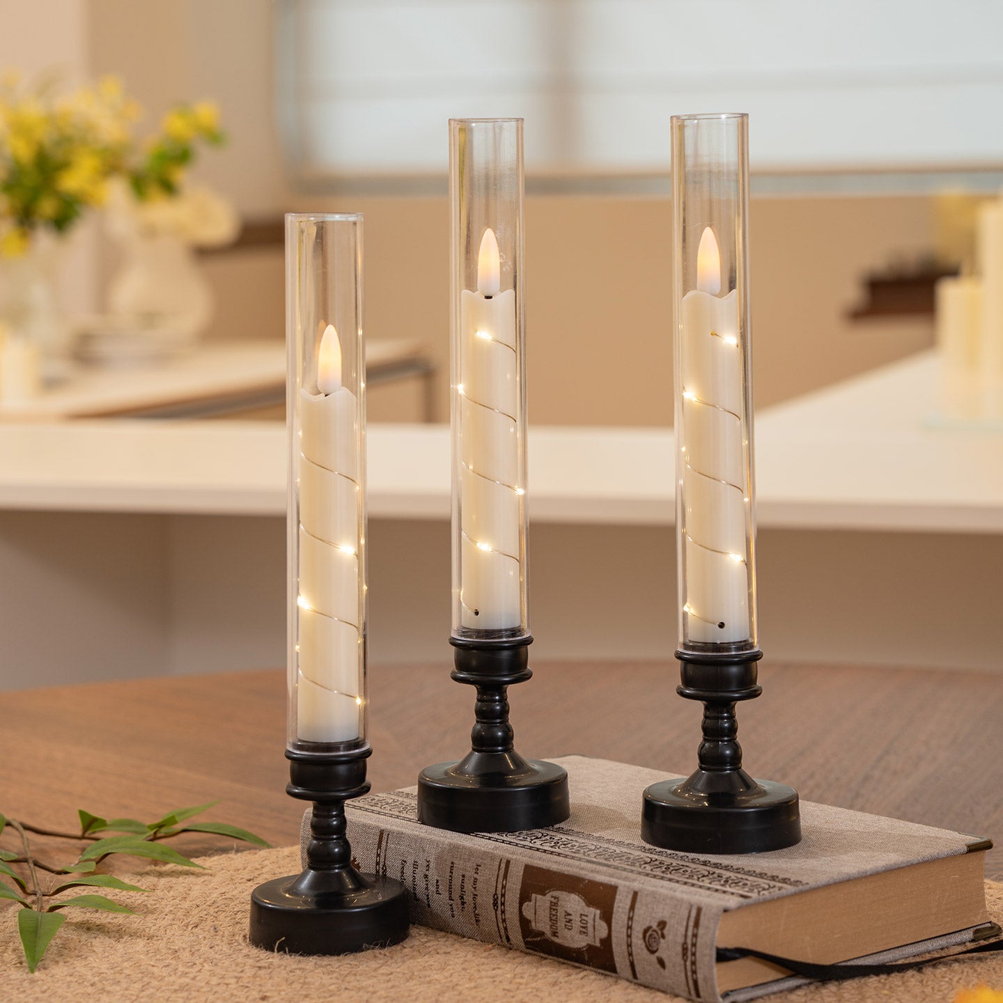 Black Candle Stand Base Lamp String Cup Wax Rod Wax Bullet