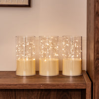 75mm Flat‑Top Plastic Votive Candle, Star Lights
