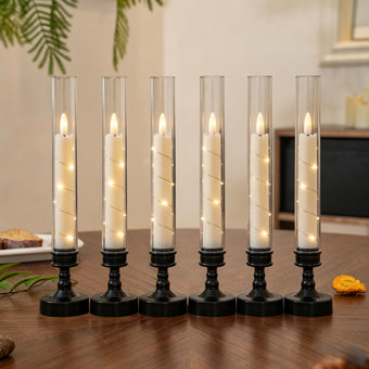 compare product 6pcs Black Candle Stand Base Lamp String Cup Wax Rod Wax Bullet