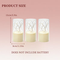 75mm Flat‑Top Plastic Votive Candle, Star Lights