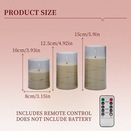 Plastic 75 flat-bottomed cup, wax-gray bullet-shaped lamp string, remote control model